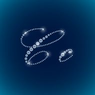 Shiny diamond alphabet letters blue background N5