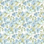 Branch with delicate flowers Seamless pattern