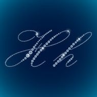 Shiny diamond alphabet letters blue background N11