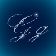 Shiny diamond alphabet letters blue background N12