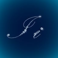 Shiny diamond alphabet letters blue background N15