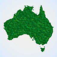 Australia map from grass