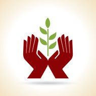 Hands Leaf Green Nature Natural Health design template N3