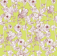Seamless pattern with apple flowers N3