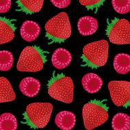 background of strawberries and raspberries