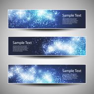 Set of Horizontal Christmas Or New Years Banners N6