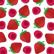 background of strawberries and raspberries N2