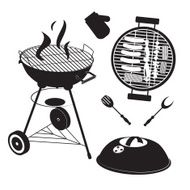 Hot Grill with different vegetables and mushrooms