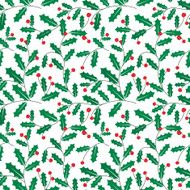 Holly berries and leaves pattern