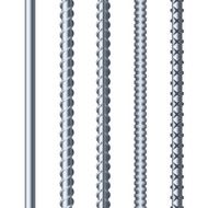 Sreel Rebars Set on White Background Metal Armature Vector