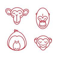 Funny Animal Vector illustration Icon Set