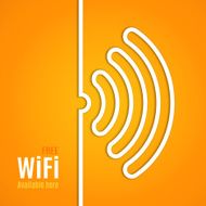 WiFi icon on orange background Vector illustration N2