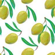 Seamless pattern with green olive