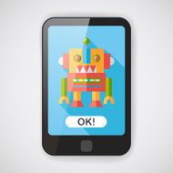 vintage robot flat icon with long shadow eps 10 N5
