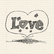 Love heart design on lined paper N4