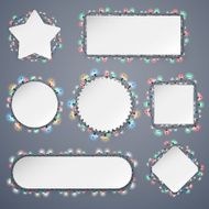 Empty Christmas Banners With Lights Decorations