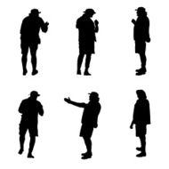 Set of Tourists in a Safari Vector Illustration