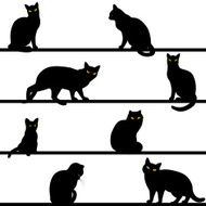 pattern with cats silhouettes