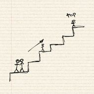 Stick men climbing some stairs N2