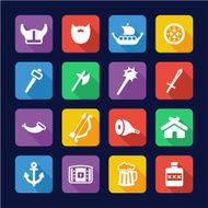 Viking Icons Flat Design