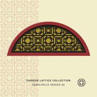 Chinese window tracery semicircle frame 95 octagon square