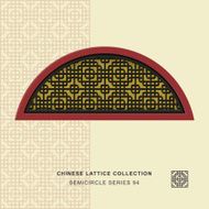 Chinese window tracery semicircle frame 94 round corner