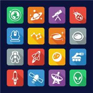 Space Icons Flat Design