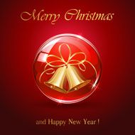 Red sphere with Christmas bells