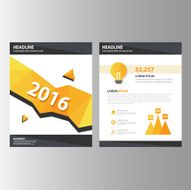 Orange polygon Annual report brochure flyer flat design N2