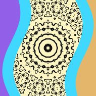 Book or Invitation cover with oriental mandala in the center