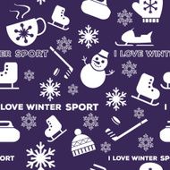 Winter sports seamless pattern