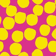Big polka dots pattern in pink and yellow colors