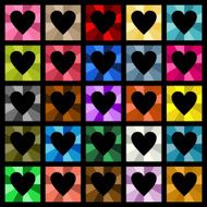 Multiple colored hearts square diamond