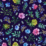 Seamless pattern with Beautiful flowers and leaves N2