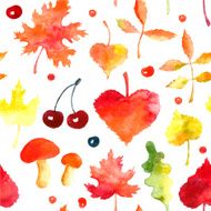 Watercolor autumn pattern N2