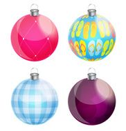 New Year and Christmas Balls Set Vector Illustration N9