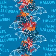 Seamless pattern with white dotted bats in and blots