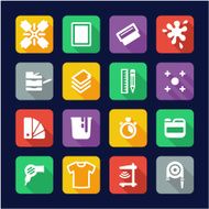 Screenprinting Icons Flat Design