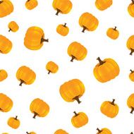 Seamless pattern with pumpkins isolated on white