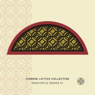 Chinese window tracery semicircle frame 91 polygon check