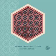 Chinese window tracery hexagon frame 91 polygon check