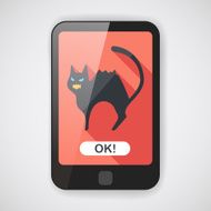 Evil cat flat icon with long shadow eps10 N3