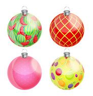 New Year and Christmas Balls Set Vector Illustration N14
