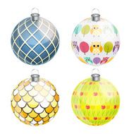 New Year and Christmas Balls Set Vector Illustration N16