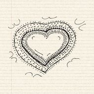 Love heart design on lined paper N5