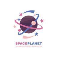 Spaceplanet - vector sign concept Abstract planets illustration N2