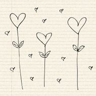 Love heart design on lined paper N6