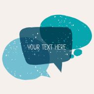 Background with abstract retro grunge speech bubbles