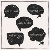 Set of abstract retro grunge speech bubbles