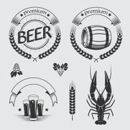 Vintage set of beer labels